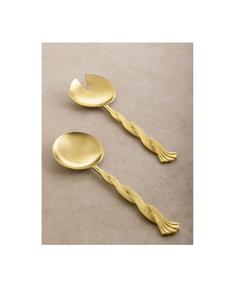 Ensemble de serveurs à salade en métal inoxydable de style classique et authentique, avec une qualité de construction durable pour une décoration de table traditionnelle - Product Image 5