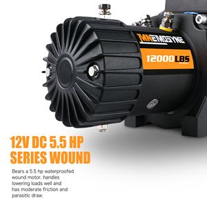 เครื่องกว้านไฟฟ้า12V พร้อมเชือกสังเคราะห์12000LBS สำหรับรถจี๊ปลากจูงและรถออฟโรดเครื่องกว้านรถบรรทุก4WD - Product Image 4