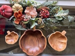 Bol en bois d'acacia/mangue de style Wabi-Sabi, forme irrégulière, centre de table décoratif, plateau artistique en bois écologique - Product Image 5