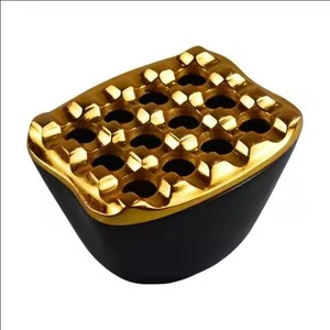 Round Wooden Base Aluminium Cigarette <b>Ashtray</b> For Office Livingroom Table Top Ash Containing Use Metal <b>Ashtray</b> & Container - Product Image 4