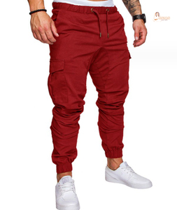 Nouveau pantalon décontracté pour homme en toile tissée légère, multi-poches, coupe droite, taille haute, écologique - Product Image 2