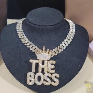 Luxury Moissanite Diamond "King Dre " Name Pendant Necklace Silver Hip Hop Jewelry Wholesale Supply - Product Image 5