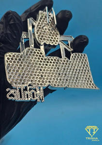 <b>Custom</b> Airplane <b>Name</b> Pendant Moissanite Diamond Iced Out Hip Hop <b>Necklace</b> Bling Jewelry Gift - Product Image 5