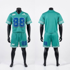 Premium <b>Mesh</b> Jersey <b>Short</b> Set 140 GSM Breathable Teal Sportswear Custom Number Logo Athletic Team Uniform - Product Image 1