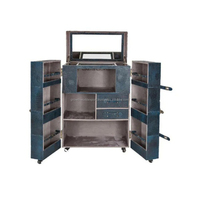 Armoire de bar en cuir Meubles de rangement modernes Buffet chamois vert Buffet de bar à 2 portes Rangement de luxe fait à la main Meubles de salon