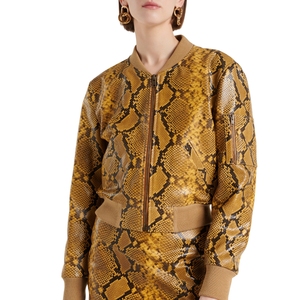 Chaqueta Bomber de Piel de Cabra con Efecto Serpiente Isabel Marant Cerem, Prenda Parisina de Lujo, Chaqueta Bomber de Piel Genuina para Mujer, Invierno - Product Image 1