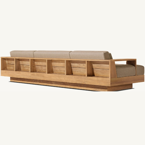 Furniture chair made of teak <b>wood</b> <b>frame</b> with three seats, modern design, suitable for indoor use, durable, brown color - Product Image 1