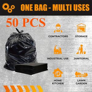 Sacchi per Rifiuti Resistenti da 30-65 Galloni, Neri, 50/100 Pezzi, Extra Large per Giardino, Foglie, Garage, Pulizia Professionale e Domestica - Product Image 6