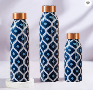 Customise Copper <b>Water</b> <b>Bottle</b> Unique Design Pure Copper Hammered <b>Water</b> <b>Bottles</b> Made by Tayyab Handicraft - Product Image 1