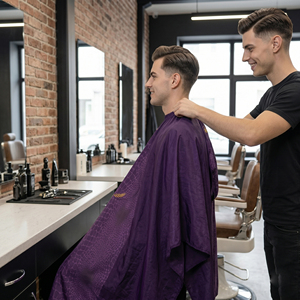 Capes de barbier \ Capes de coiffure |    Cape de coiffure pour salon, cape de coupe de cheveux avec fermeture pour barbier, cape de coiffure pour salon - Product Image 4