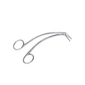 Tijeras de disección de acero inoxidable con cuchillas anguladas de precisión, reutilizables y autoclavables para uso quirúrgico y médico. - Product Image 3