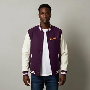 Blouson universitaire en toile 100 % laine pour homme, OEM/ODM, épais, respirant, chaud, avec logo imprimé DTF personnalisé, pour le basketball, l'hiver et le style urbain - Product Image 5