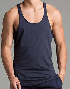 Camiseta sin mangas para hombre, ecológica, de mezcla de algodón y bambú, antibacteriana, blanca, ropa básica de moda sostenible - Product Image 5