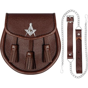 Pochette de kilt écossais en cuir véritable sur mesure, sac des Highlands en cuir véritable, motif celtique en relief, fabrication artisanale traditionnelle, OEM - Product Image 5