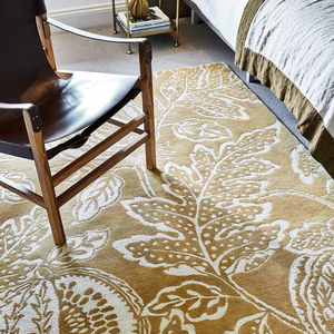 Alfombra de Lana de Nueva Zelanda Hecha a Mano de Lujo con Diseño Floral Botánico, Alfombra Contemporánea con Patrón de Hojas, Fabricante Personalizado - Product Image 2