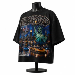 T-shirt imprimé personnalisé pour homme, t-shirts unisexes surdimensionnés, t-shirt de style streetwear, manches courtes, col rond, jersey en coton, t-shirt unisexe - Product Image 3