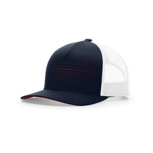 หมวกแก๊ปทรง Trucker แบบเจาะรูด้วยเลเซอร์ พร้อมโลโก้และสีตามสั่ง 5 แผง ทรงกลาง สำหรับกีฬากลางแจ้งสุดเท่ ผลิตในเวียดนาม - Product Image 4