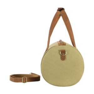 Custom Canvas Khaki <b>Holdall</b> Duffel Bag Genuine Leather Straps Travel <b>Weekend</b> Luggage Bag Wholesale Canvas Gym Bag Manufacturer - Product Image 4