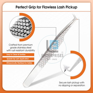 Nouvelles pinces à cils en acier inoxydable personnalisées avec logo, réutilisables, durables et de haute qualité - Product Image 2