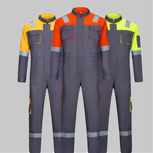 Overoles de Trabajo de Algodón Transpirable de Alta Visibilidad y Seguridad Personalizados para Unisex con Tiras Reflectantes - Product Image 5