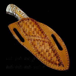 Cuchillo de Caza de Acero de Damasco Hecho a Mano Personalizado OEM, Cuchillo EDC de Hoja Fija para Camping y Actividades al Aire Libre con Funda de Cuero, Regalo - Product Image 6