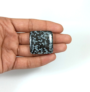 Obsidienne Flocon de Neige Naturelle, Pierre Précieuse en Vrac, Cabochon Volcanique Noir Poli de Haute Qualité, Pierre à Motif Blanc pour la Fabrication de Bijoux - Product Image 5