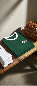 Camiseta Deportiva de Manga Corta Verde para Hombre, Corte Regular, Cuello Redondo, Informal, con Ribete en Contraste, Logotipo Estampado en la Parte Delantera, Transpirable, de Poliéster - Product Image 5