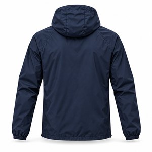 Men's <b>Black</b> Lightweight Hooded <b>Windbreaker</b> Jacket Zip Up Sporty Spring Fall Coats - Product Image 6