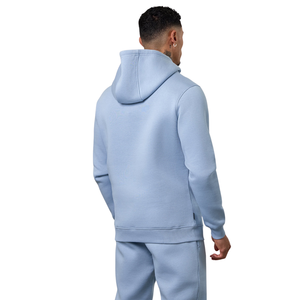 Ensemble de survêtement décontracté pour homme en polaire bleu ciel avec capuche, tenue de sport, de gym, de jogging, streetwear, pour sports d'hiver et activités sportives - Product Image 3