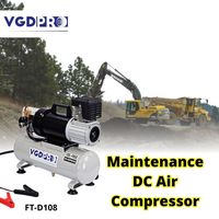 Compresseur d'air portable mini 12V haute efficacité à cycle de service long, sans huile, avec réservoir de 8 litres et arrêt automatique basse pression