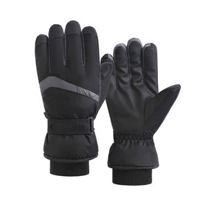 Ski <b>Gloves</b> Full Finger White Polyester <b>Thermal</b> Insulated Hook And Loop Closure Unisex Winter Outdoor Activity - Product Image 2