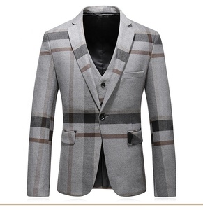 Costume Homme Sur Mesure de Haute Qualité OEM, Style Italien 3 Pièces, Veste, Pantalon et Gilet à Carreaux, Coupe Slim, Idéal pour Mariage et Tenue Décontractée - Product Image 2