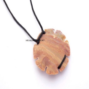 Ágata Piedra natural Piedra preciosa Fancy Wire Wrap Colgante Crystal Crescent Knocking Mujeres Collar especial - Product Image 2