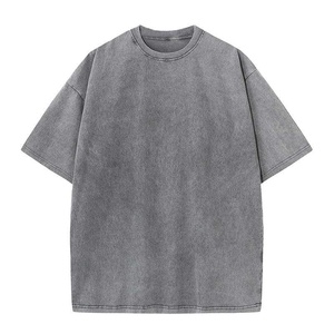 Custom Men's <b>Tshirt</b> Streetwear Oversized 300gsm Crewneck Vintage Heavyweight 100%cotton Acid Washed T Shirt for Men - Product Image 6