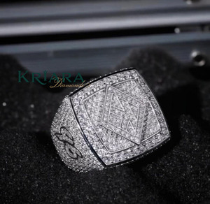 Anillo de cóctel de moissanita para hombre, plata 925, oro de 18K, engaste pavé geométrico, estilo hip-hop, joyería para uso diario - Product Image 3