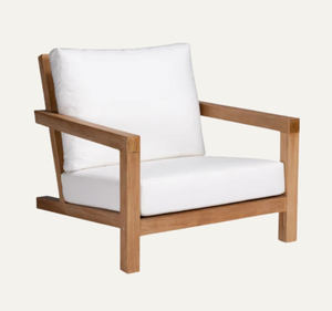 Canapé d'extérieur pour jardin, structure en teck massif avec coussins épais résistants aux intempéries, design minimaliste moderne pour terrasse - Product Image 1