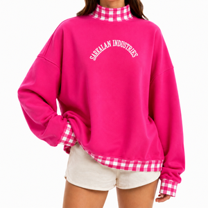 Suéter de Cuello Alto para Mujer, Calidad Premium, Mezcla de Algodón, Corte Holgado, Bordado Personalizado, Ropa Casual, Fábrica OEM - Product Image 1