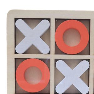 Plateau de jeu Tic Tac Toe en bois avec pièces X et O, design carré minimaliste, jouet fait main - Product Image 4
