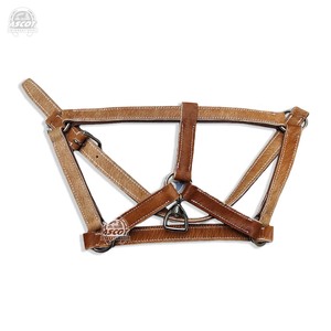 Wholesale Horse Leather Halter with padding and <b>snap</b> <b>hook</b> all brass hardware Custom logo - Product Image 6