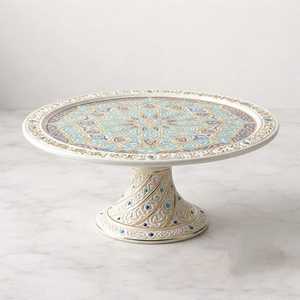 Luxury Gold Metal Cake Stand with Glass Dome Lid Dessert <b>Display</b> Stand Wedding Dessert <b>Table</b> - Product Image 6