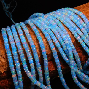 4mm Tanzanite Fire Ethiopian Opal Smooth Rondelle Beads Natural Tanzanite Opal Fire Bead for Jewelry Making - Product Image 3