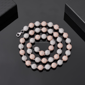 Collier à maillons perlés en moissanite de qualité supérieure, pendentif en argent sterling 925, bijou de luxe - Product Image 1