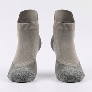 Ankle <b>Socks</b> Breathable Polyester Spandex Running Sport Thin Fit Solid Gray Adult Summer Knitted <b>Socks</b> - Product Image 1