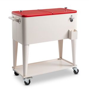 80Qt Red and White Cooler Box with Square Foot Tube & Drain Pipe Freezer Incubator with Essential Features - Product Image 2