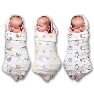 Bavoirs pour bébé unisexes en tissu tricoté 100% coton, écologiques, antibactériens, multicouches, fermeture à boutons pression, design imprimé - Product Image 2
