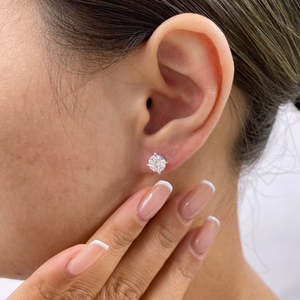 Classic Round Brilliant Cut Lab Grown Diamond Stud <b>Earrings</b> IGI Certified 2ct 4 Prong 10K 14K 18K Gold Women <b>Fine</b> <b>Earring</b> Studs - Product Image 1