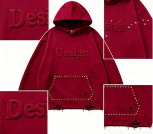 Vente en gros de sweats à capuche décontractés d'hiver, coupe ample et régulière, en polaire de poids standard, pour les marques de streetwear américaines, impression personnalisée - Product Image 4