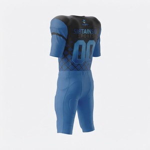 Uniforme de Fútbol Americano Personalizado, Conjunto de Pantalones y Camiseta en Negro y Azul Rey, Impresión por Sublimación, Poliéster Transpirable, para Adultos y Jóvenes, Deporte de Equipo - Product Image 5