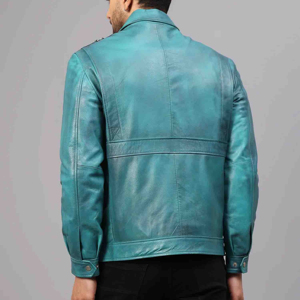 High Quality Breathable Fusion Functionality <b>Mens</b> Genuine <b>Leather</b> Varsity <b>Jacket</b> Waterproof Windproof Vintage Style Digital - Product Image 3