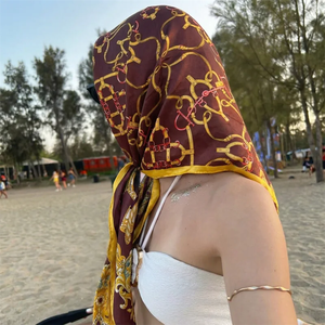 Women Spring Summer <b>Square</b> <b>Scarf</b> 90*90cm Satin <b>Silk</b> <b>Scarves</b> Headscarf Female Foulard Beach Bandana Ladies Neckerchief Hair band - Product Image 3